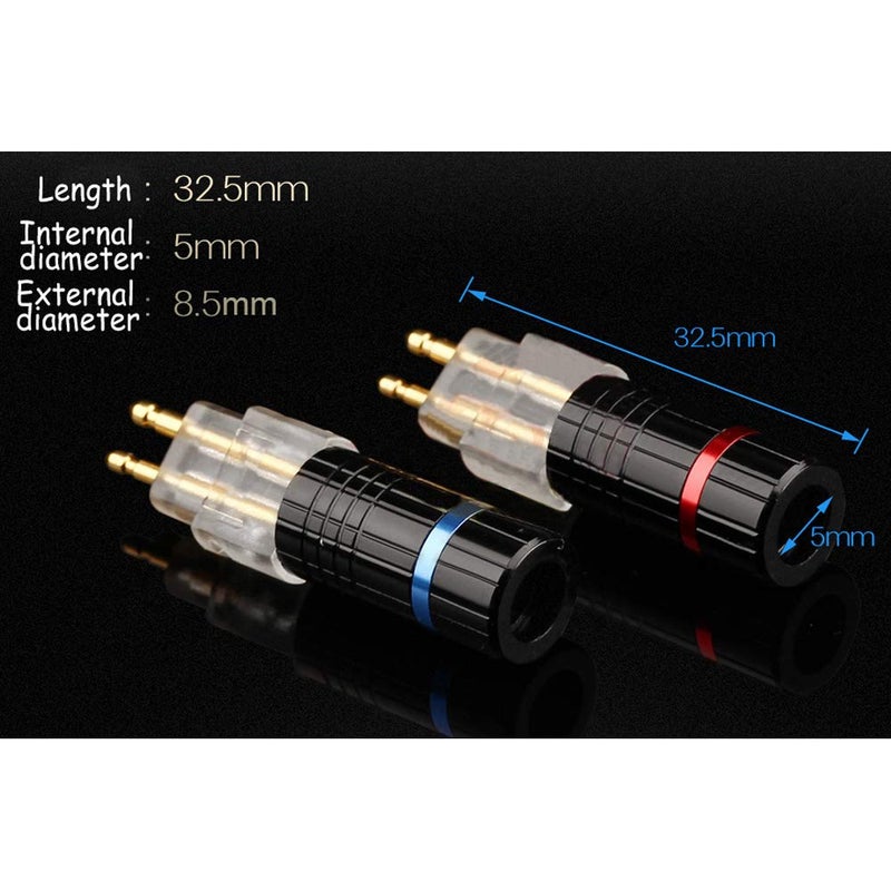 Acxico 2Sets Earphone Cable Pin Metal Plug Connector Adapter for Sennheiser HD650 HD600 HD580 HD25 - Image 2